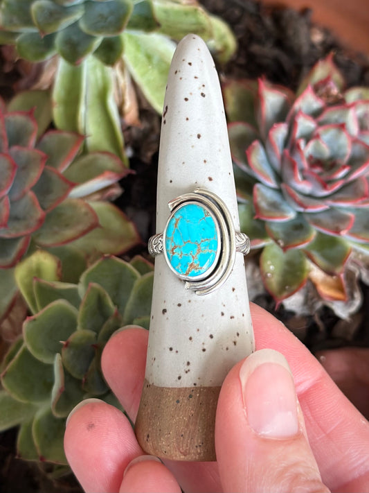 Sierra Bella Turquoise Art Deco Ring in size 8