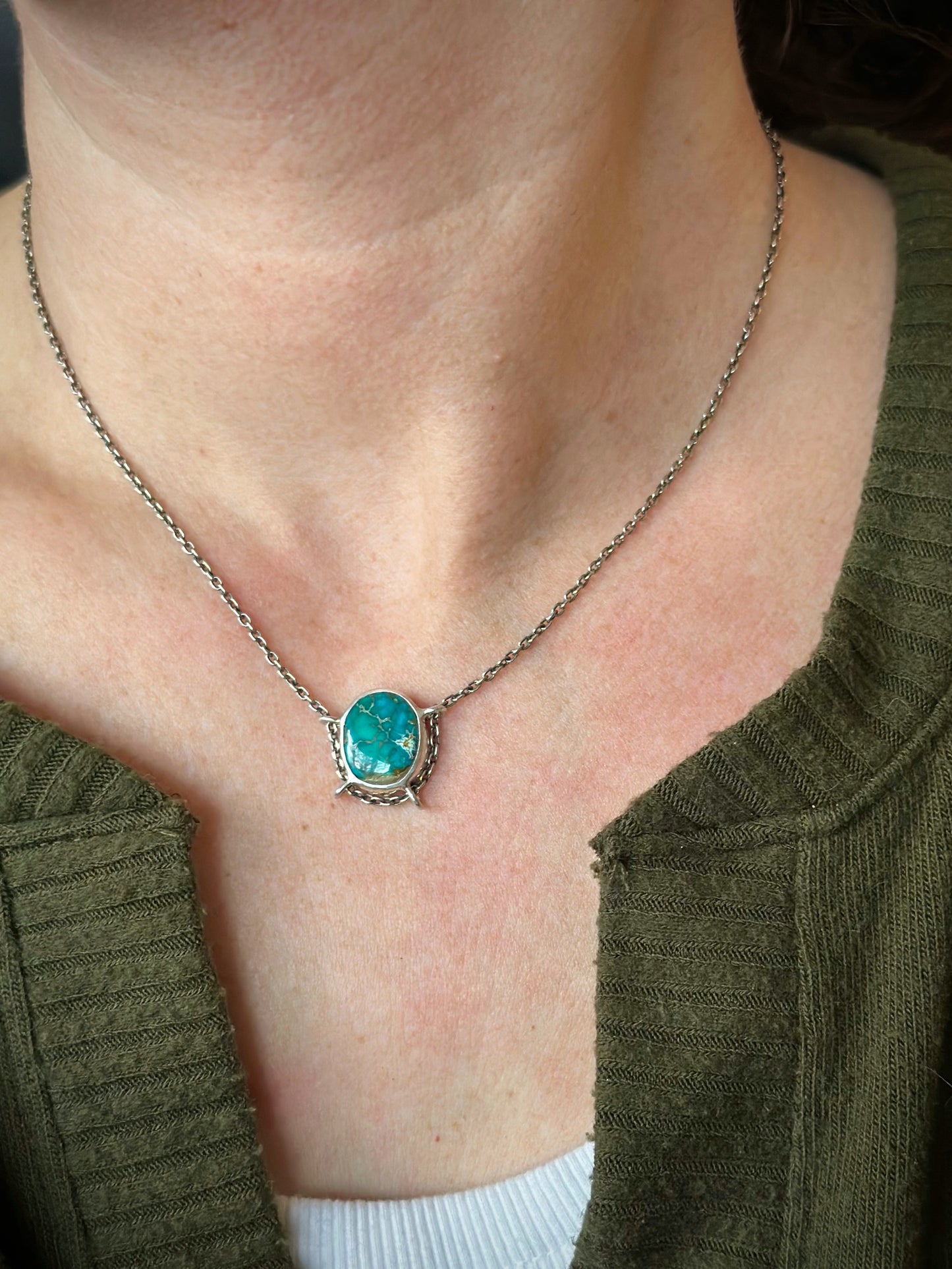 Pilot Mountain Turquoise Suspended Pendant v8