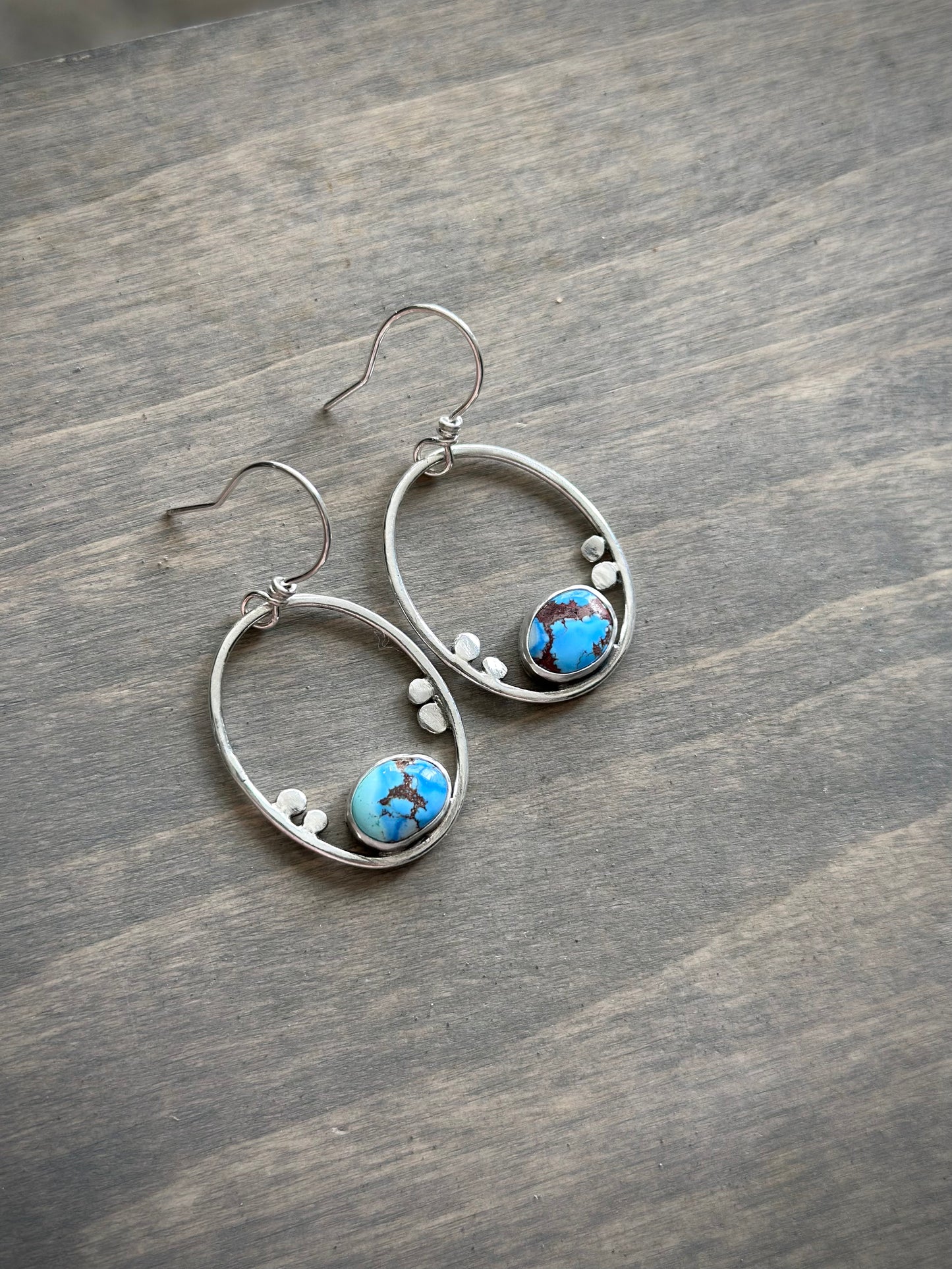Dotted Golden Hills Turquoise Hoop Earrings in Lavender