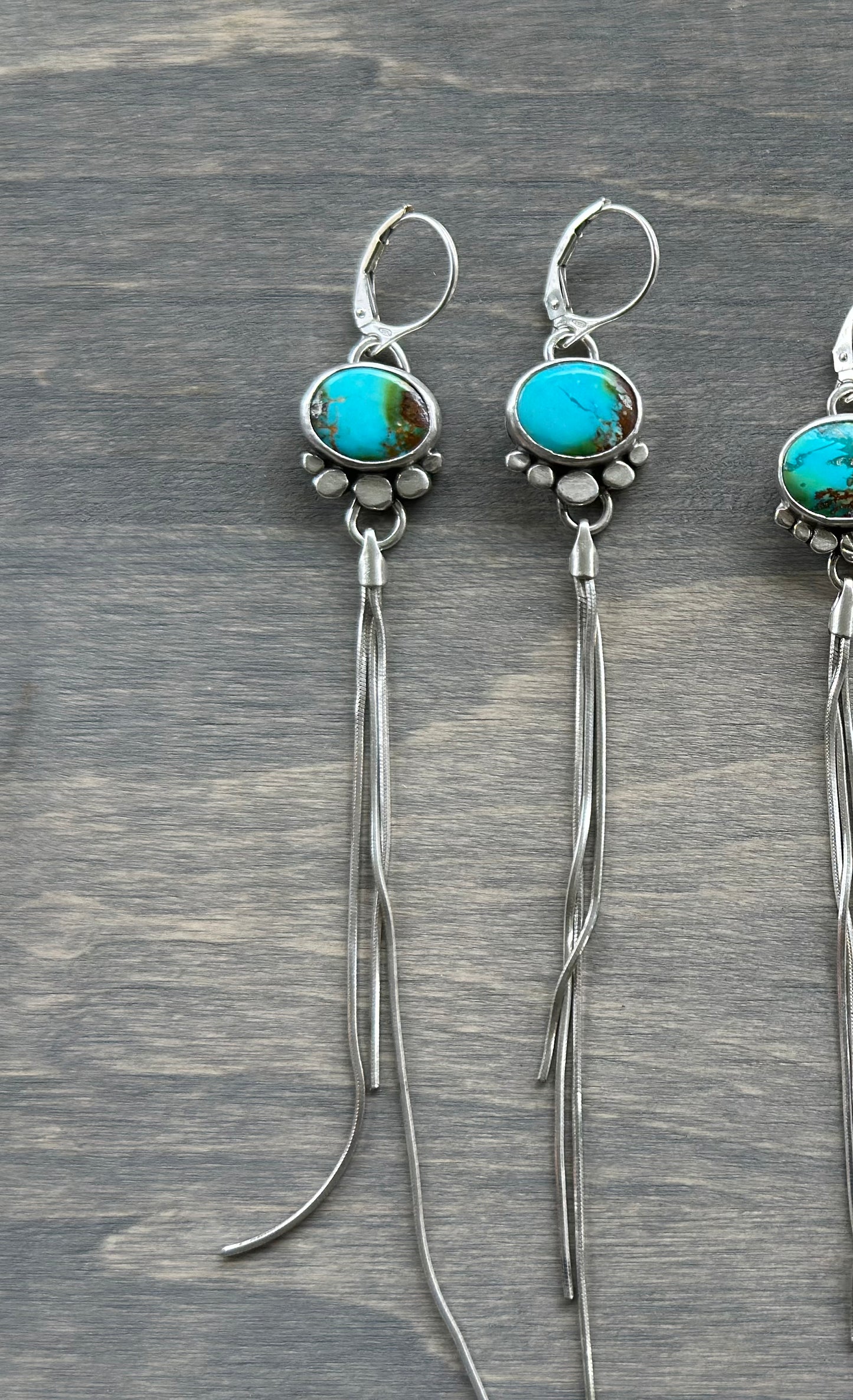 Sonoran Turquoise Fringe Earrings in Blue v2