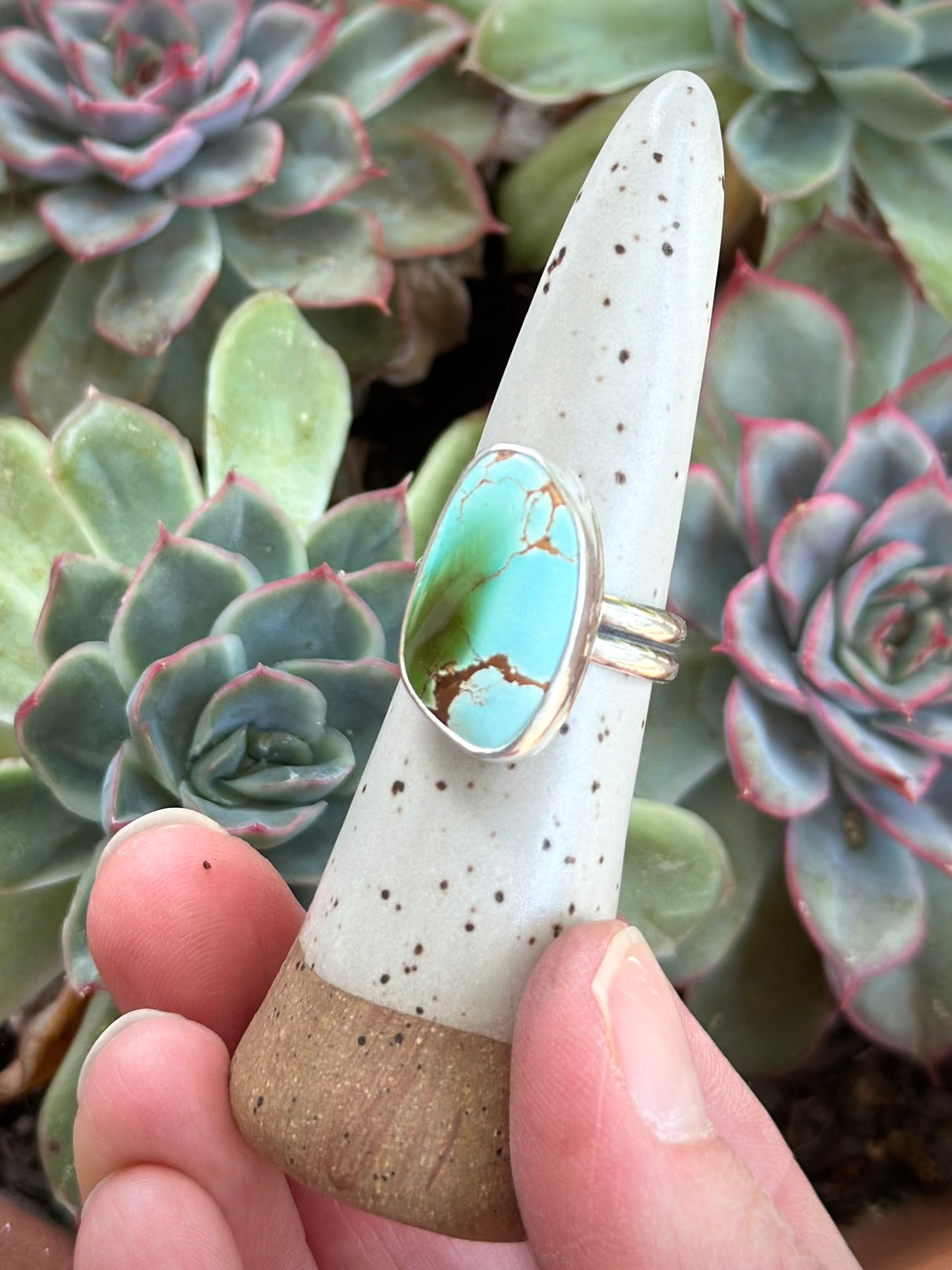 Royston Turquoise Ring Green Blue in size 7-3/4