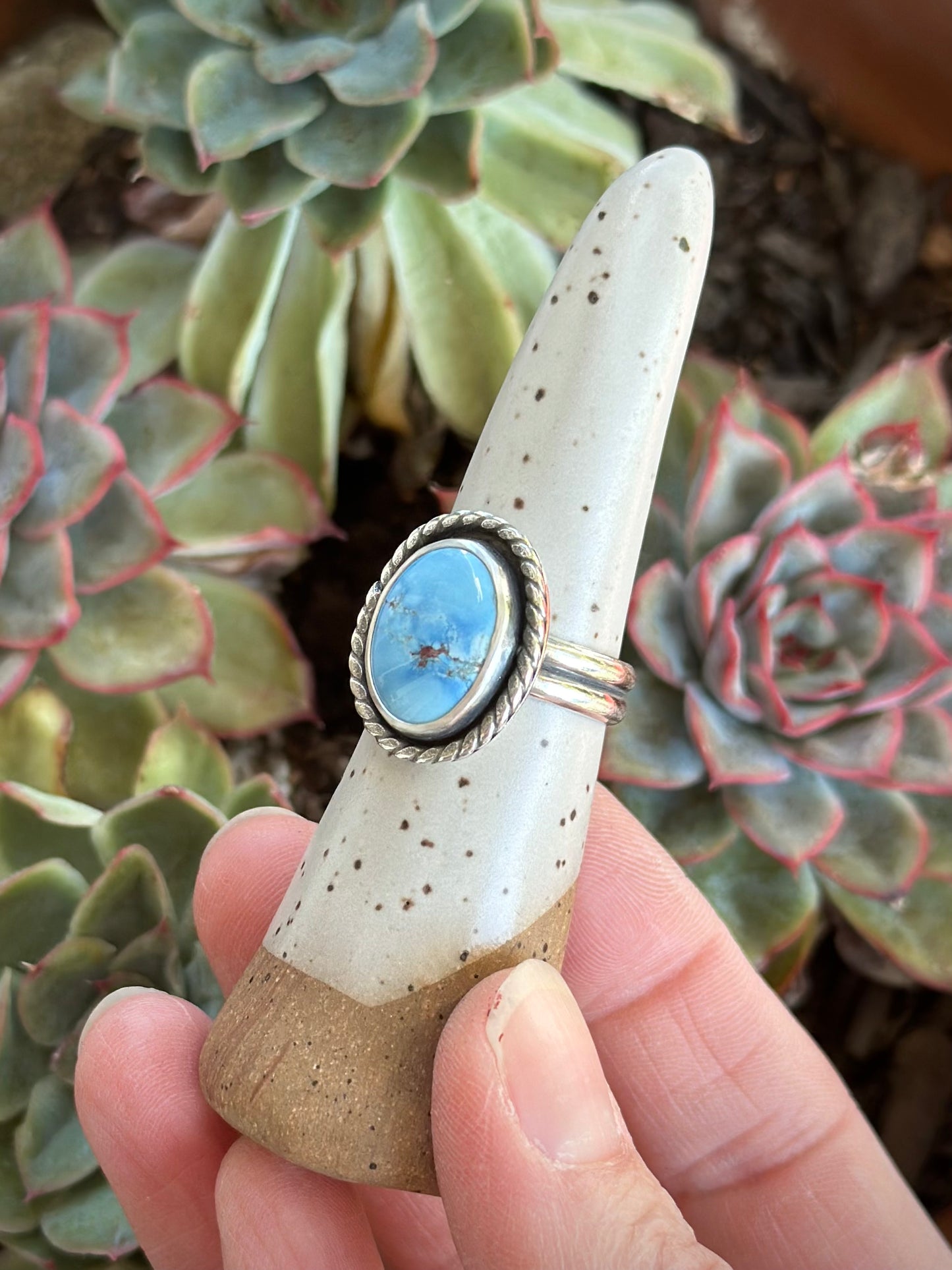Golden Hills Turquoise Twist Ring size 7.75