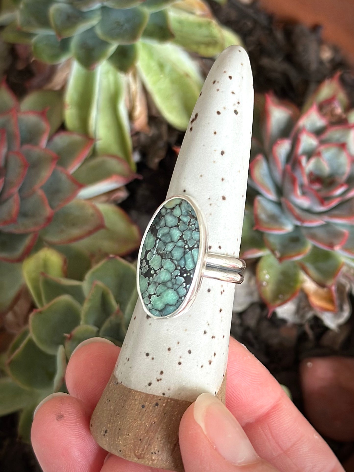 Desert Bloom Variscite Ring in size 8.75