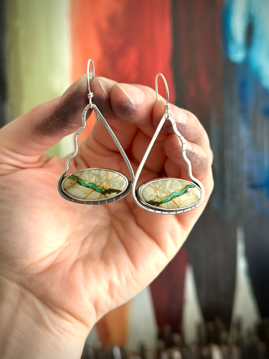 Royston Ribbon Funky Hoop Earrings v5