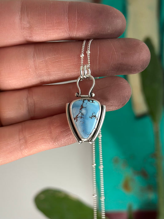 Golden Hills Turquoise Art Deco Point Pendant with Hinge