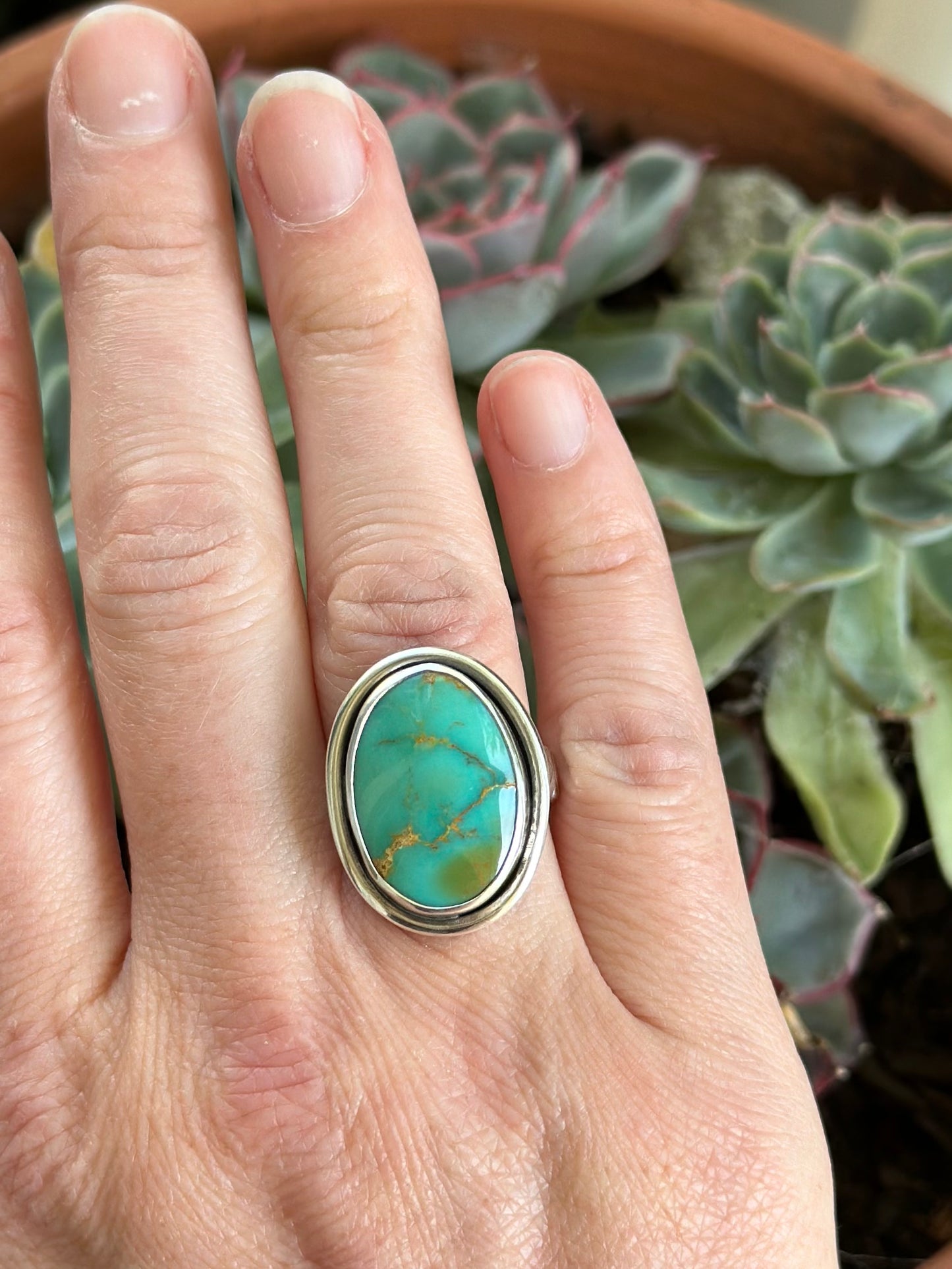 Royston Turquoise Ring + Kingman Gold Turquoise Ring