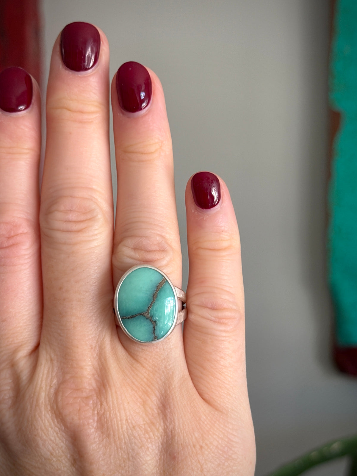 Desert Bloom Variscite Ring size 8.25