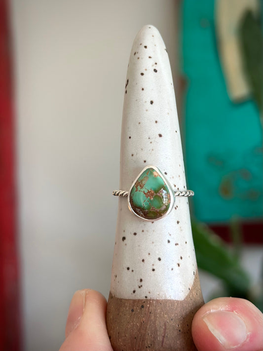 Pilot Mountain Turquoise Twist Ring in size 8.5