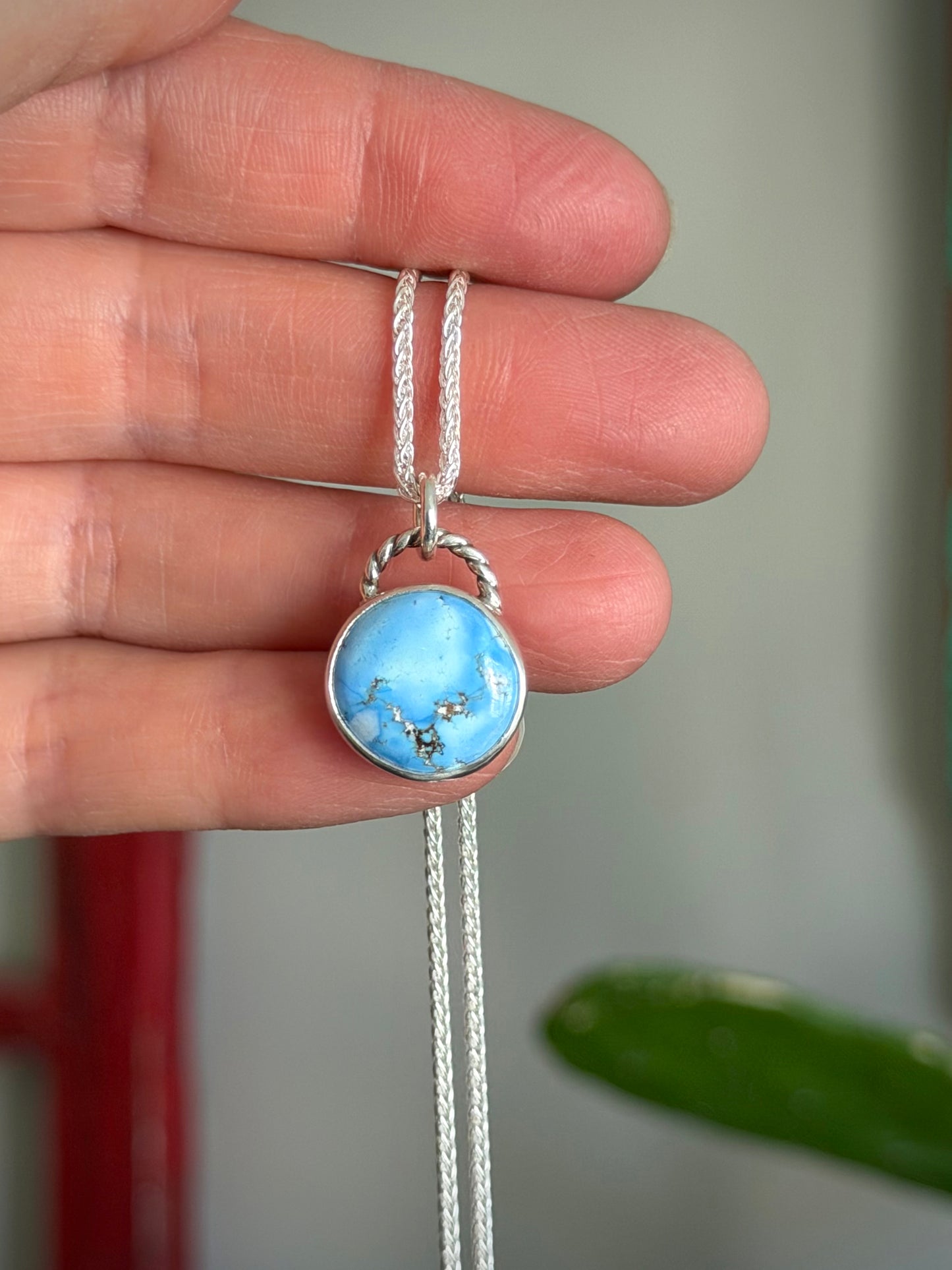 Golden Hills Turquoise Round Twist Pendant
