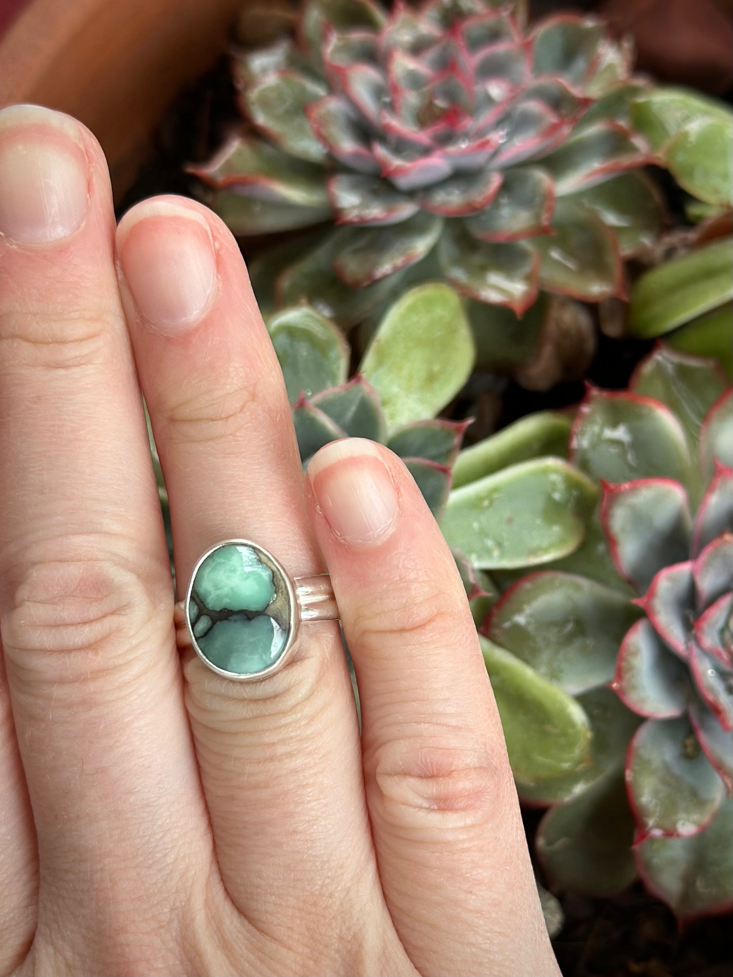 Desert Bloom Variscite Ring in size 6.25