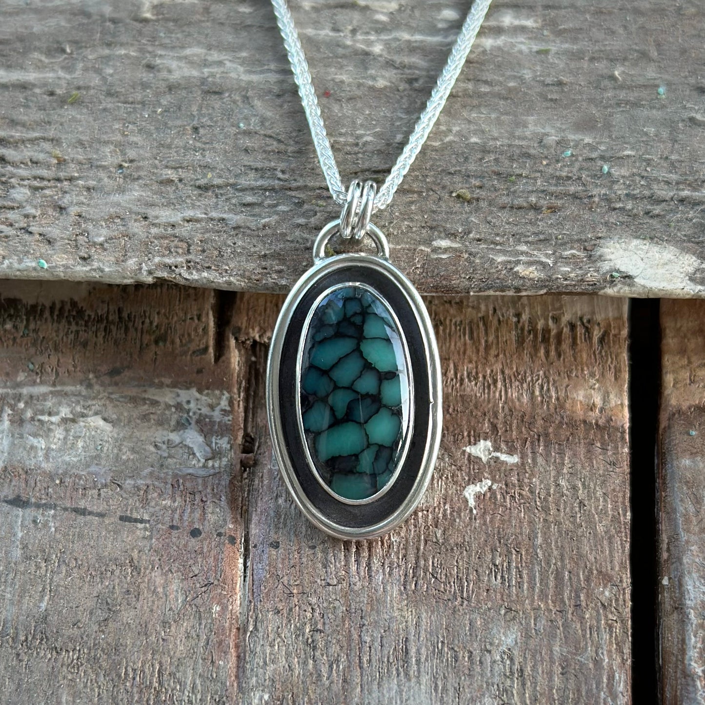 Desert Bloom Variscite Shadowbox Pendant