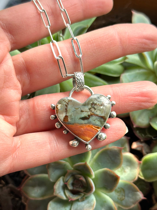 Polychrome Jasper Heart Pendant v1