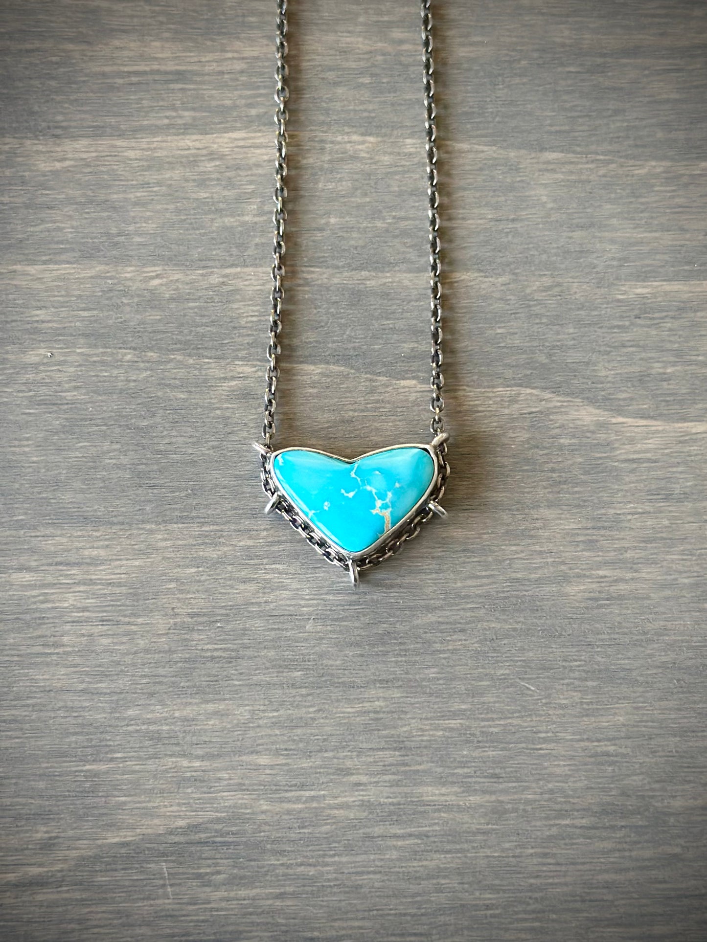 Royston Turquoise Suspended Heart Pendant in Blue