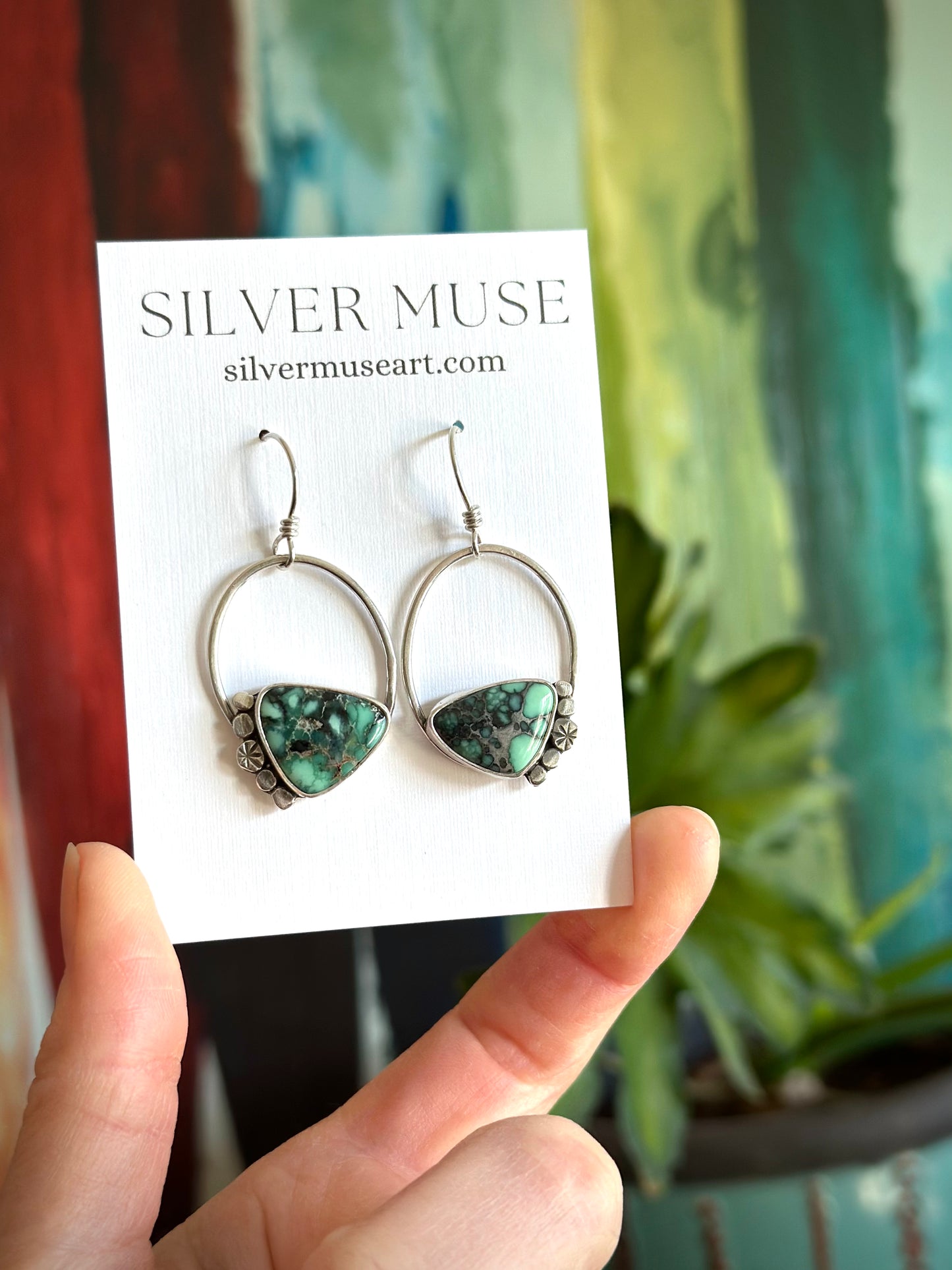 Calypso Variscite Oval Hoop Earrings