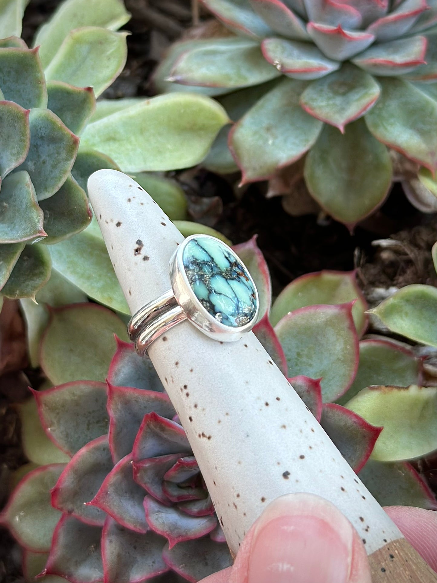 Turtleback Variscite Ring in size 5