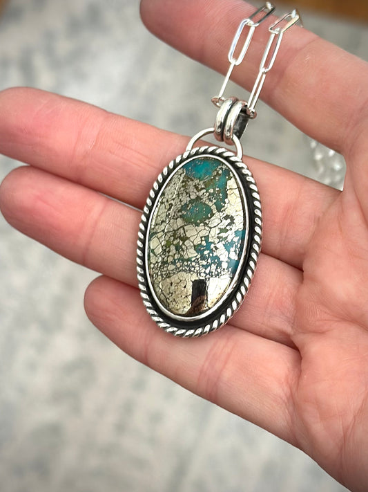 Morenci 2 Turquoise Chunky Twist Pendant