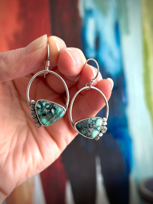 Calypso Variscite Oval Hoop Earrings