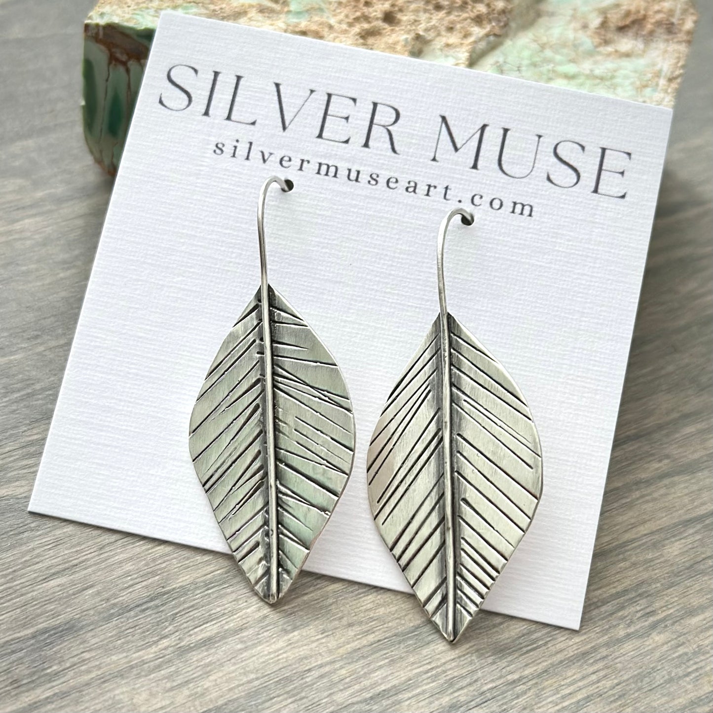 Leaf Earrings in Sterling Silver