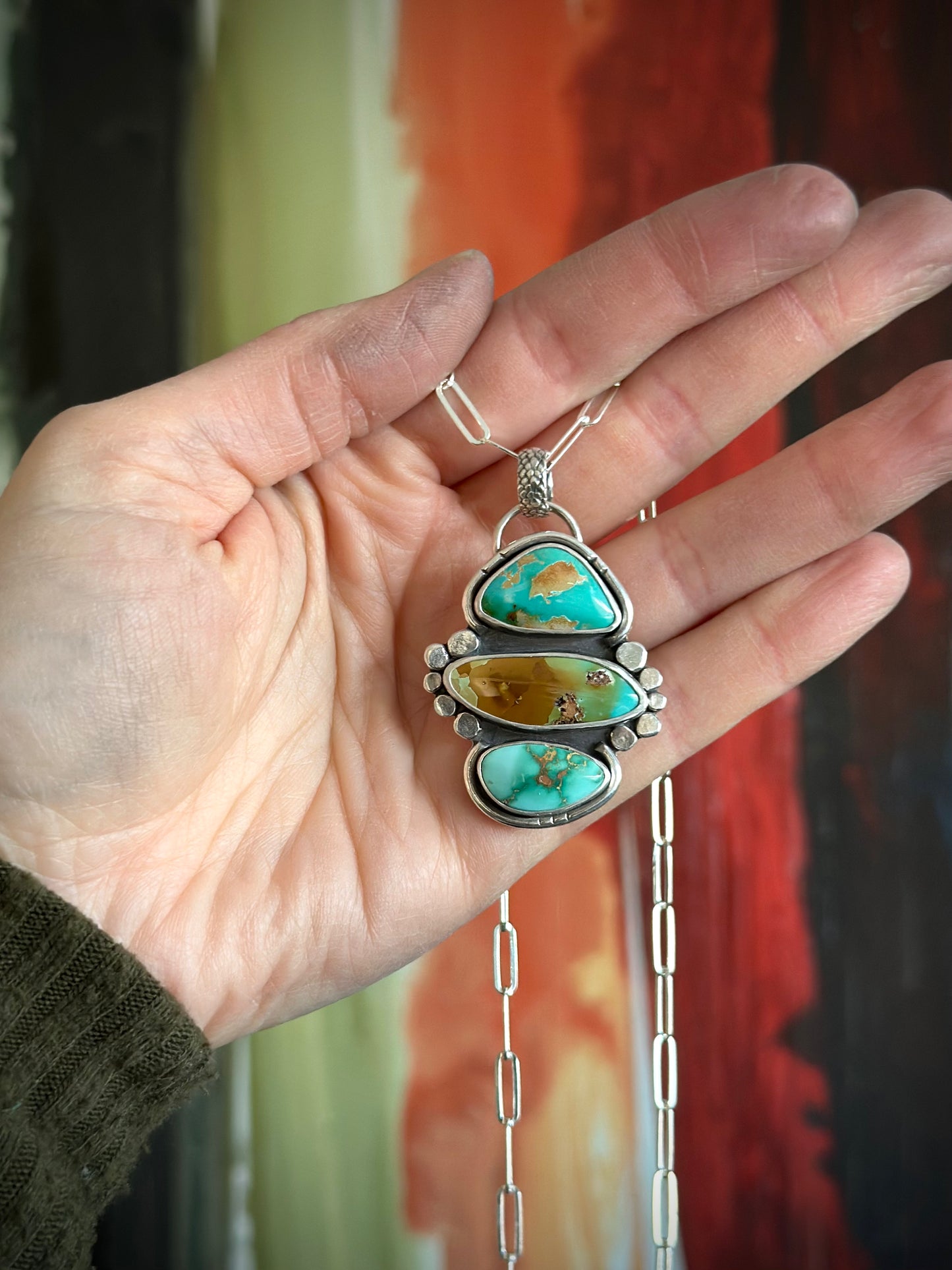 Royston Turquoise Color Totem Pendant