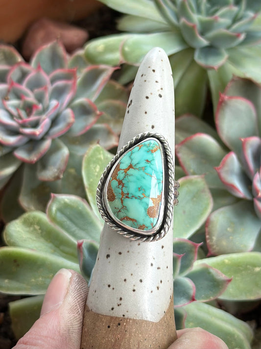 Royston Turquoise Twist Ring in size 7