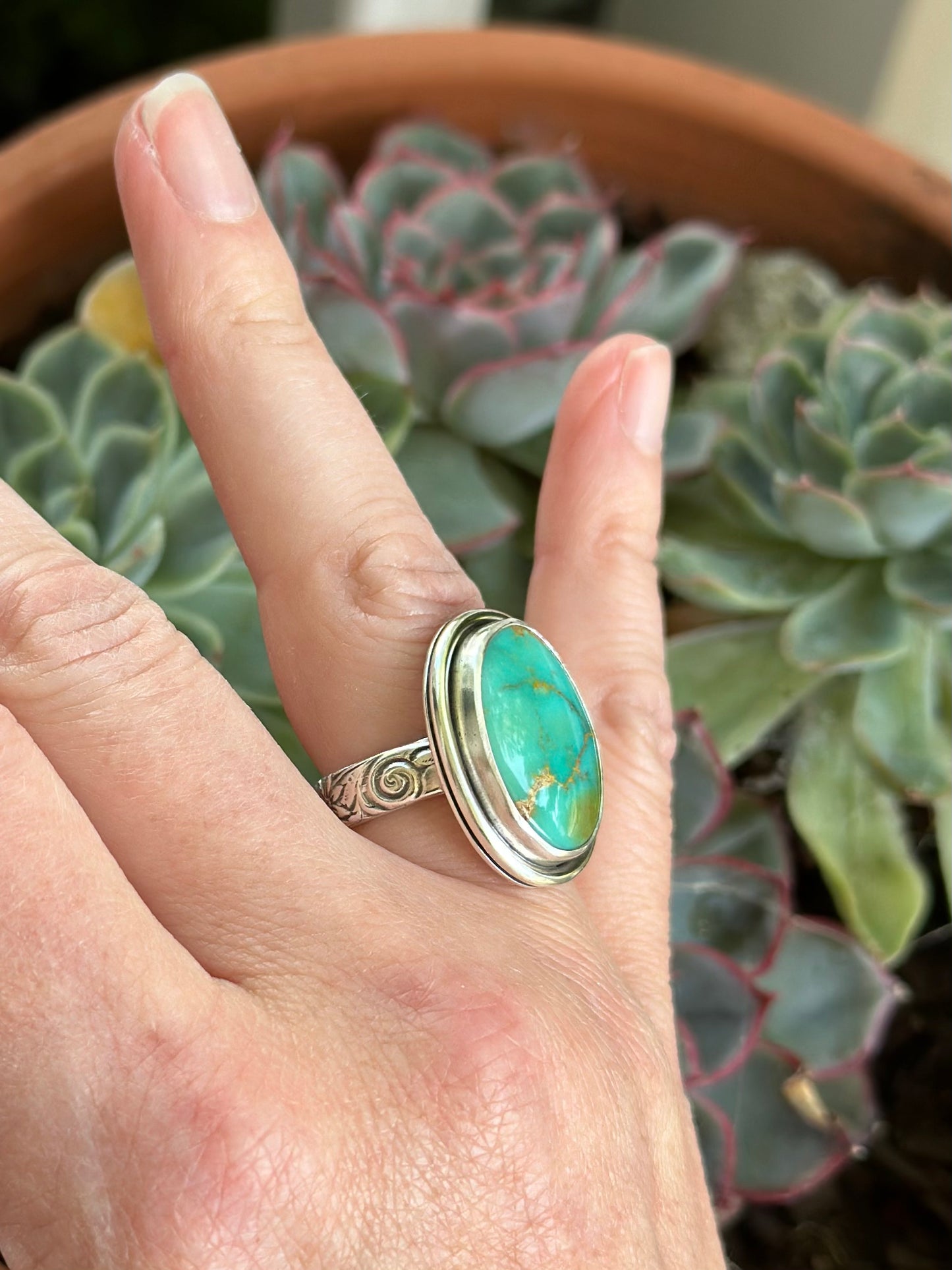 Royston Turquoise Ring + Kingman Gold Turquoise Ring