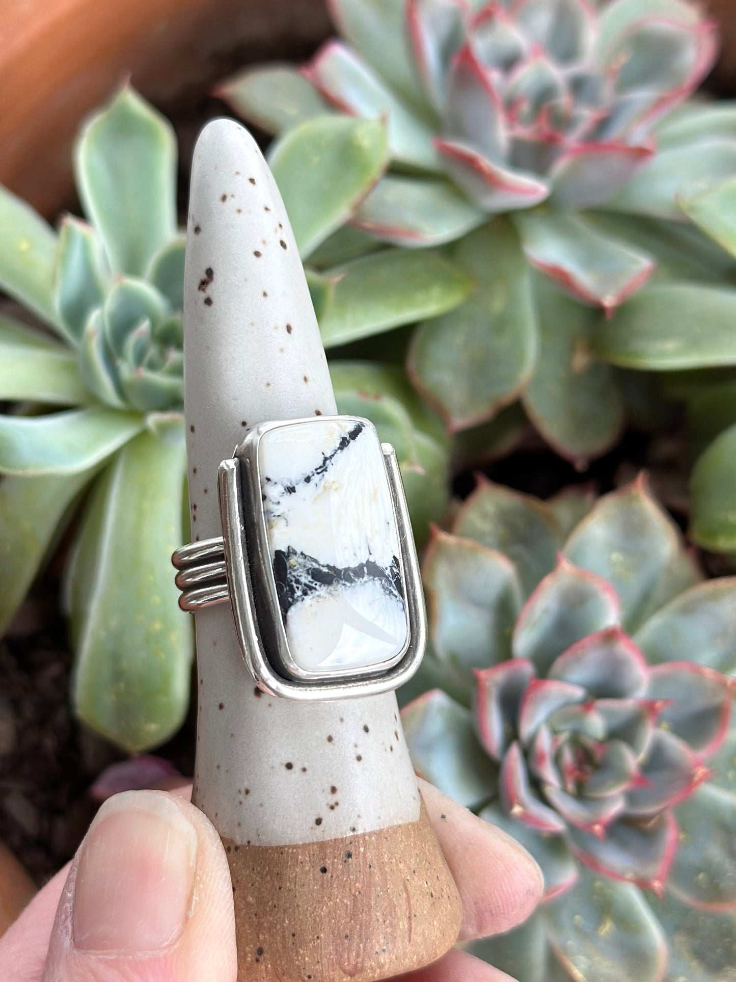 White Buffalo Ring in size 8.75