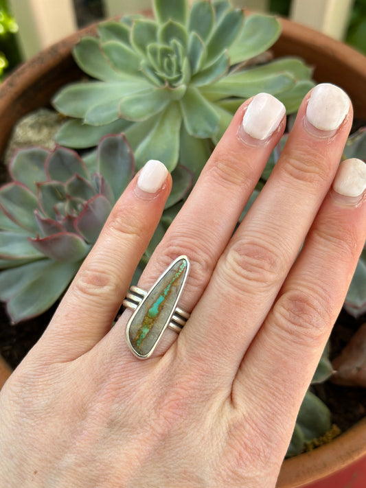 Royston Ribbon Turquoise Ring in size 6.5