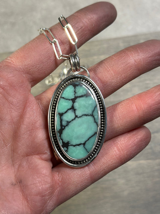 Desert Bloom Variscite Statement Pendant