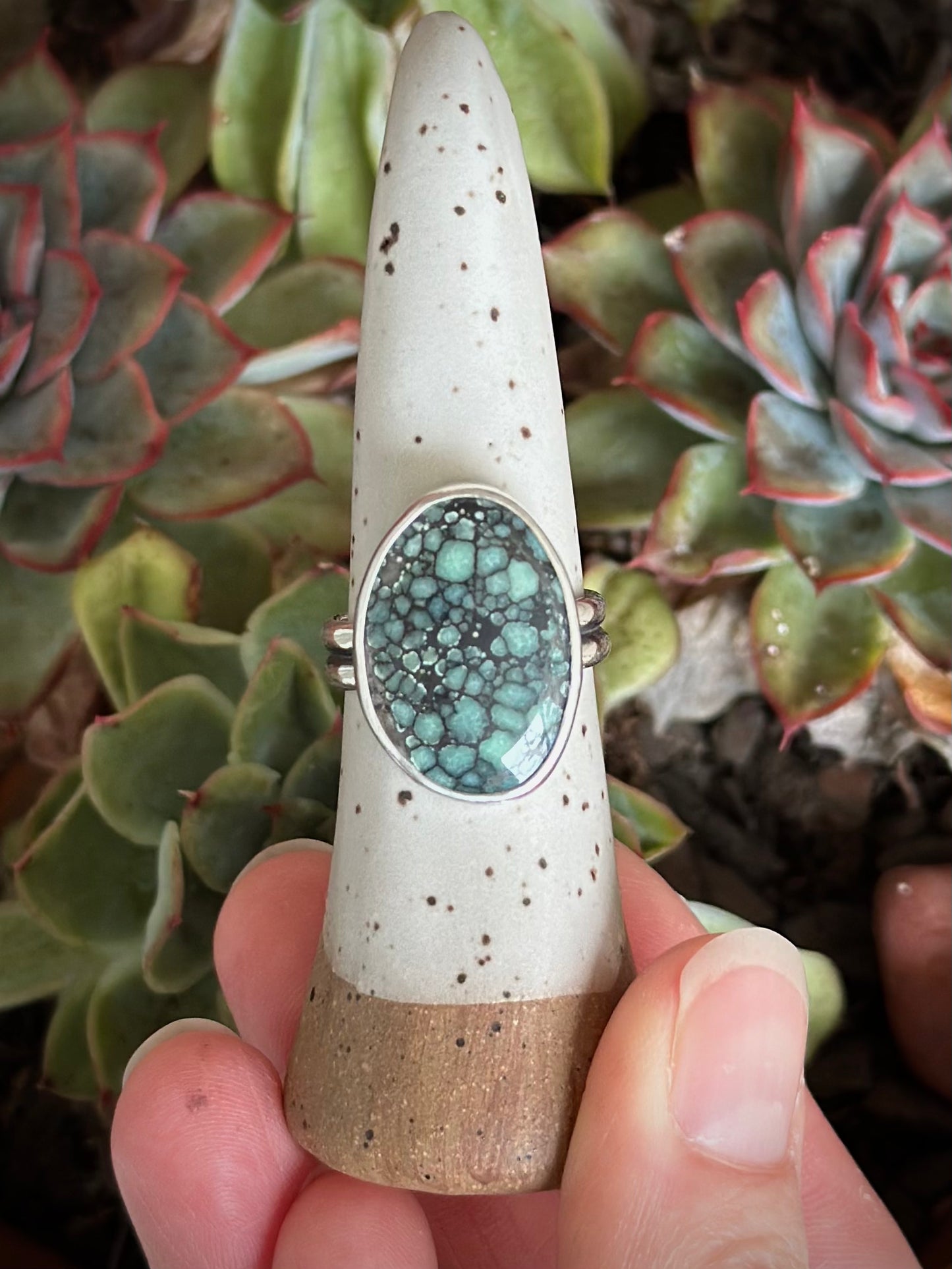 Desert Bloom Variscite Ring in size 8.75