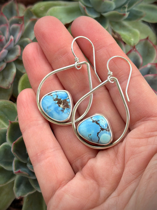 Golden Hills Turquoise Teardrop Hoop Earrings in Lavender