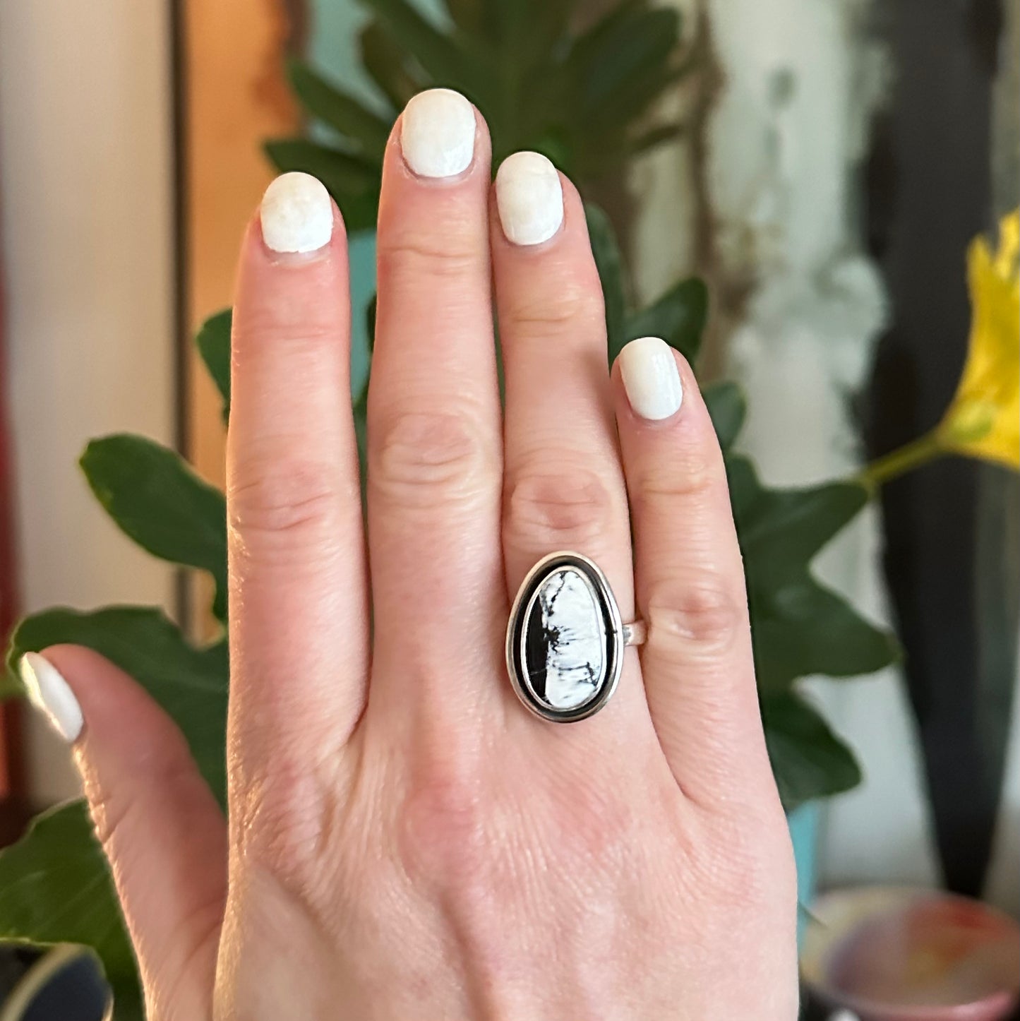 White Buffalo Shadowbox Ring size 7
