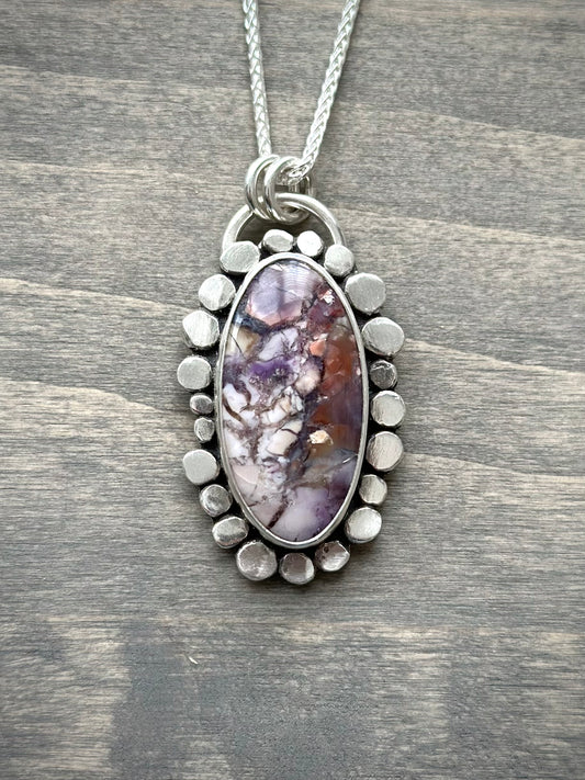 Tiffany Stone Hammered Granulation Necklace