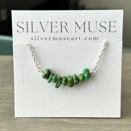 Sonoran Gold Turquoise Bar Necklace in Sterling Silver