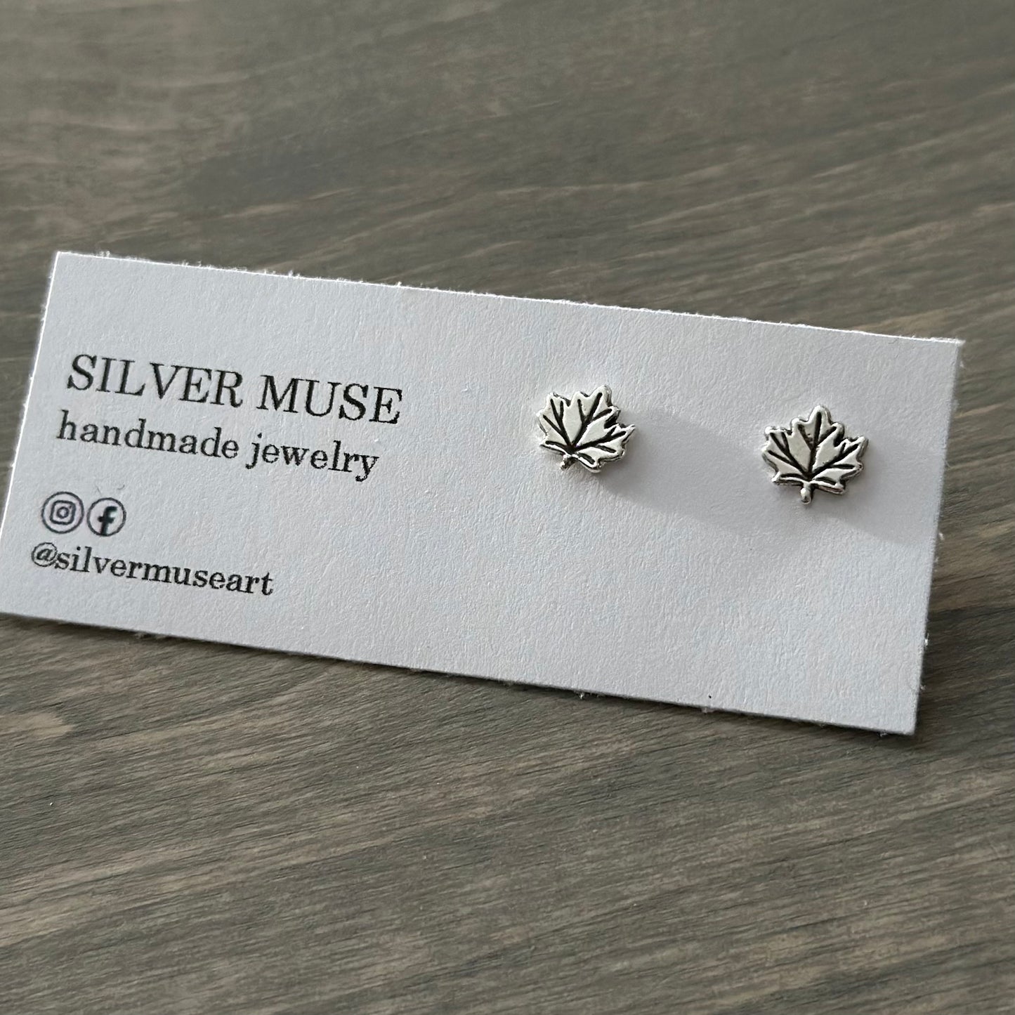 Stud Earrings Maple Leaf