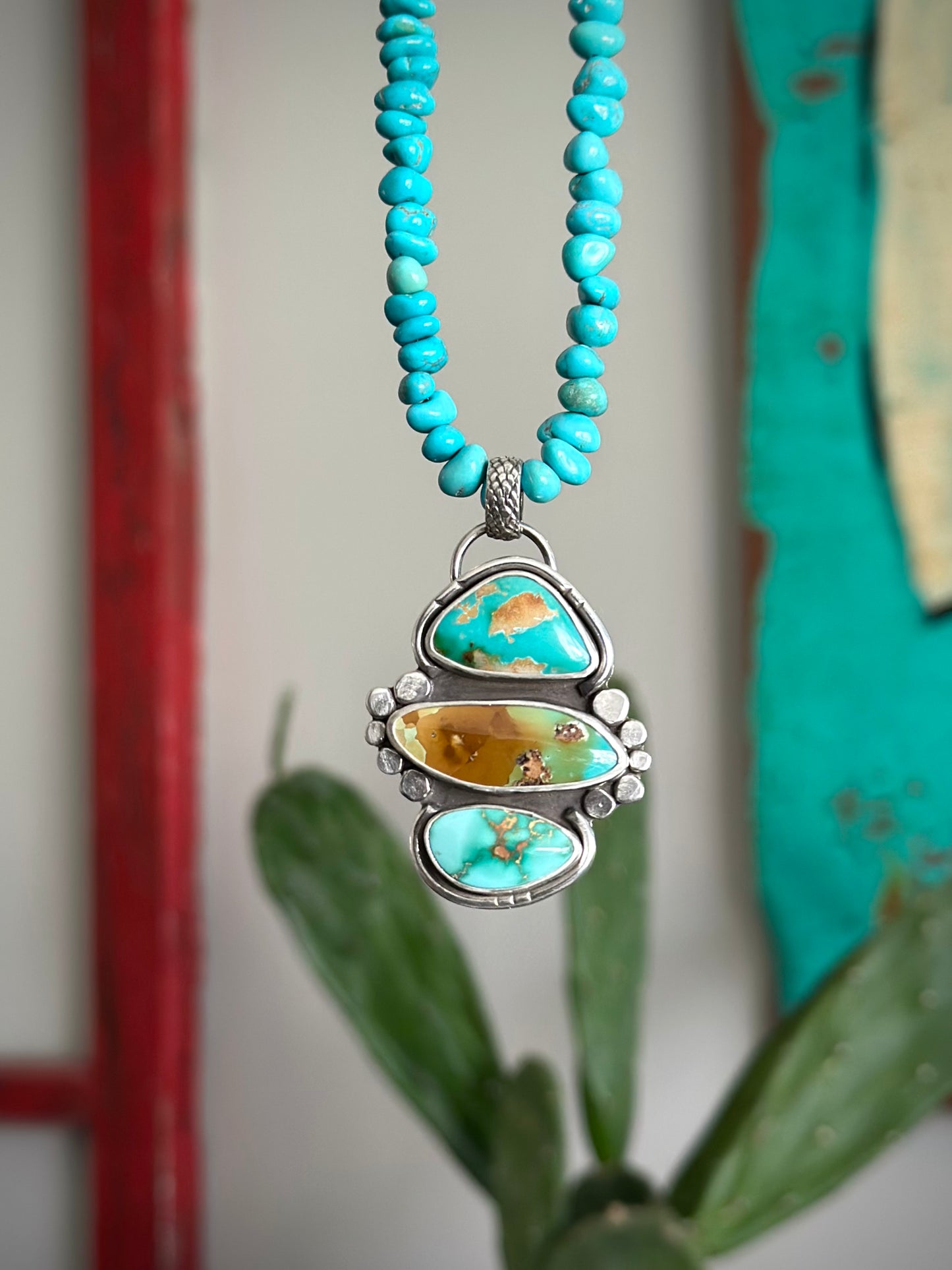 Royston Turquoise Color Totem Pendant