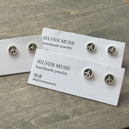 Stud Earrings Peace Signs