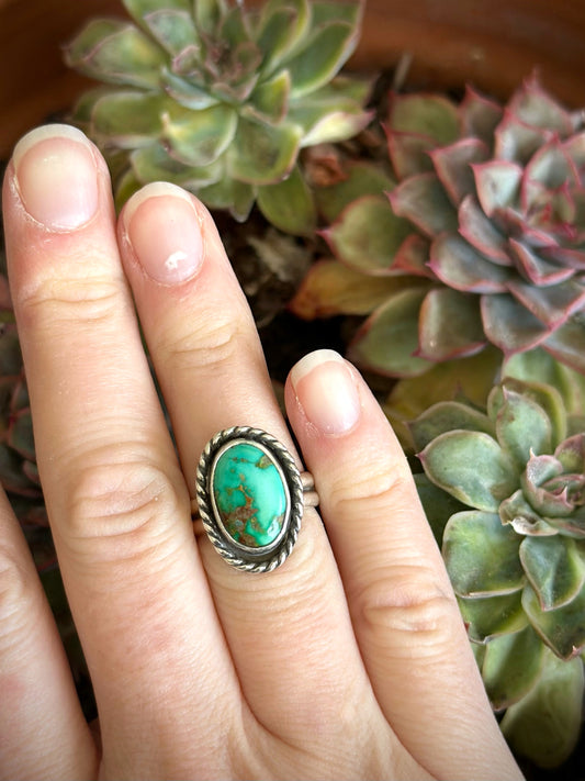 Emerald Valley Turquoise Twist Ring in size 6