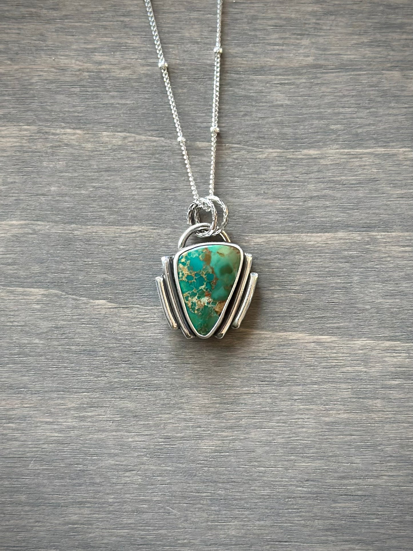Art Deco Small Royston Turquoise Pendant in green