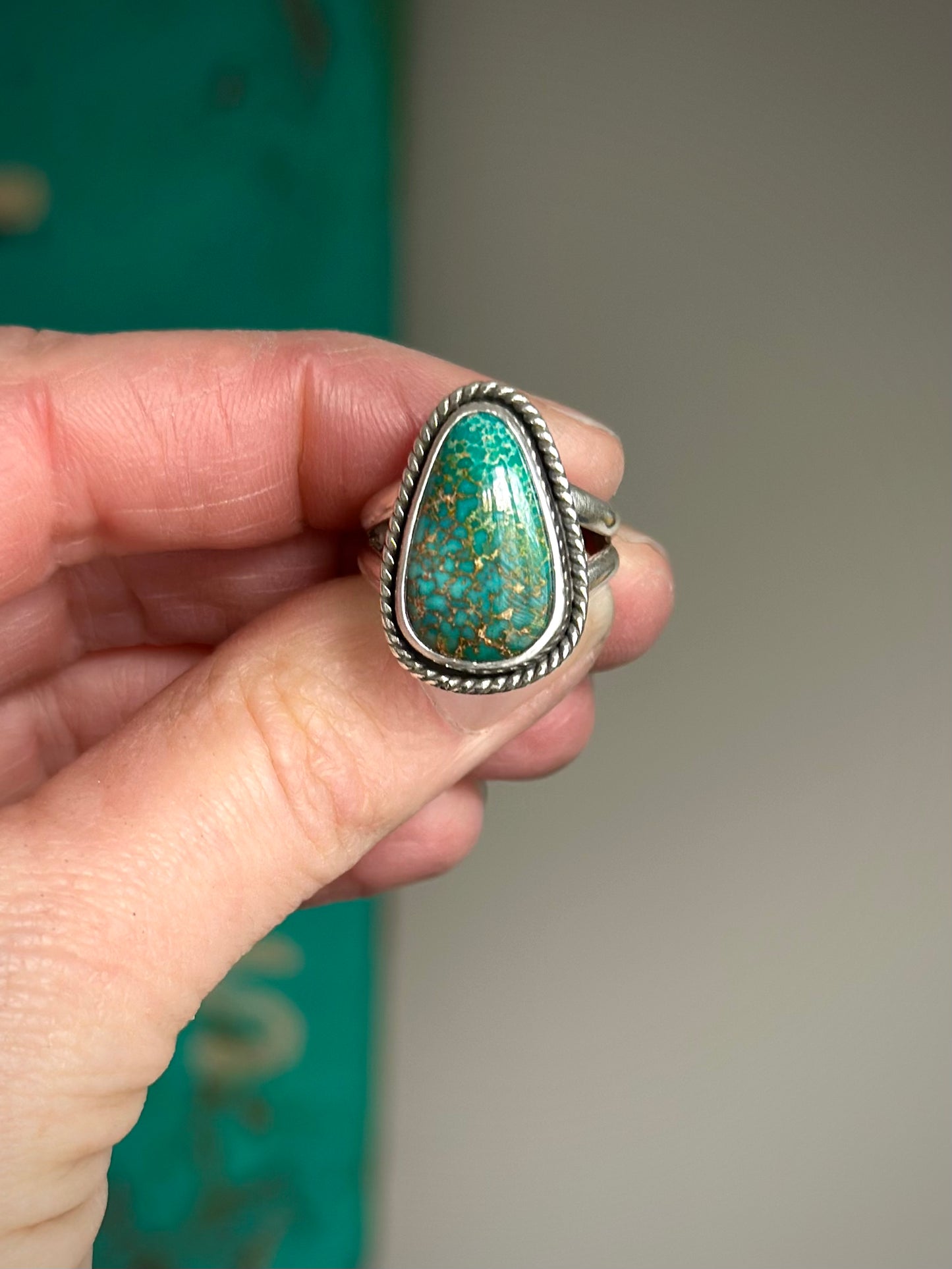Patagonia Turquoise Twist Ring in size 7