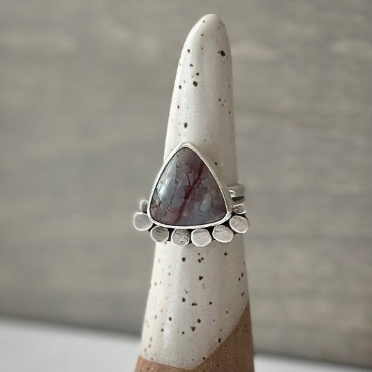Mescalero Jasper Trillion Stepping Stone Ring size 6-3/4