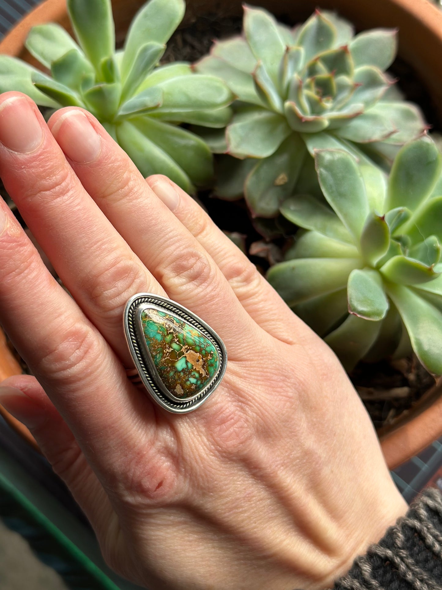 Catalina Turquoise Ring in Green in size 9