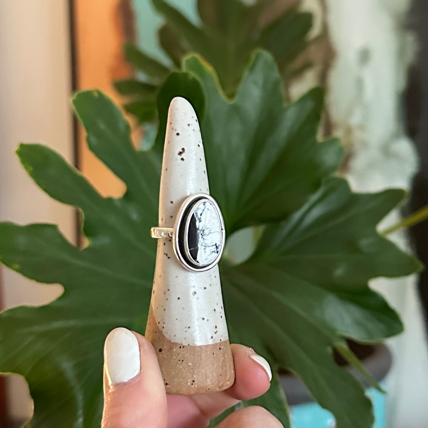 White Buffalo Shadowbox Ring size 7