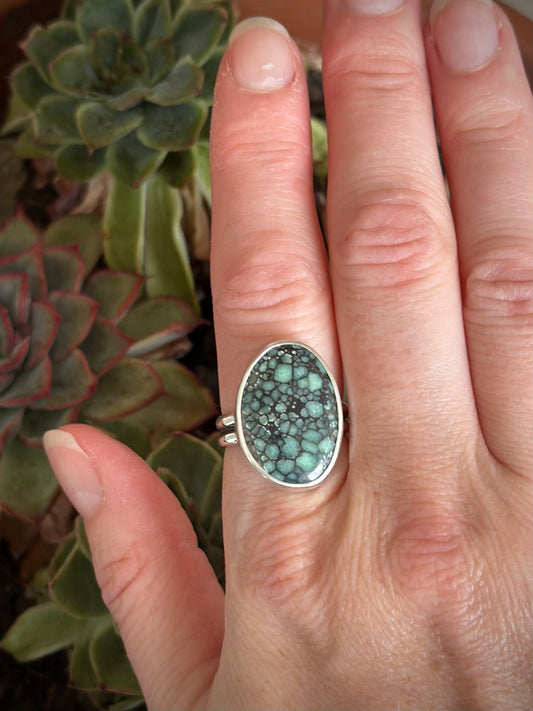 Desert Bloom Variscite Ring in size 8.75