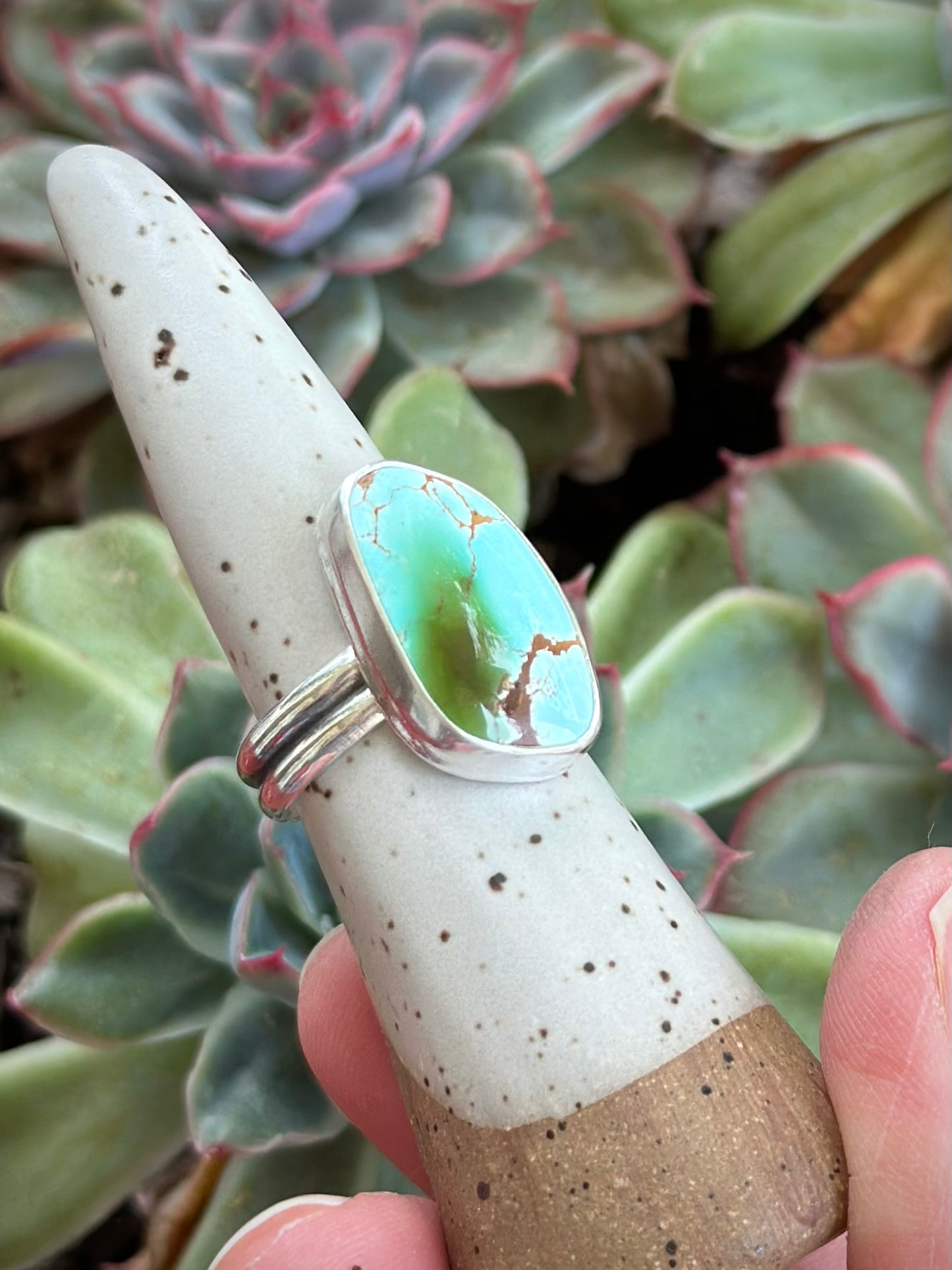 Royston Turquoise Ring Green Blue in size 7-3/4
