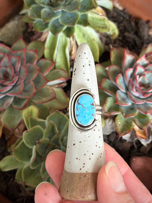 Golden Hills Turquoise Art Deco Ring size 6.75