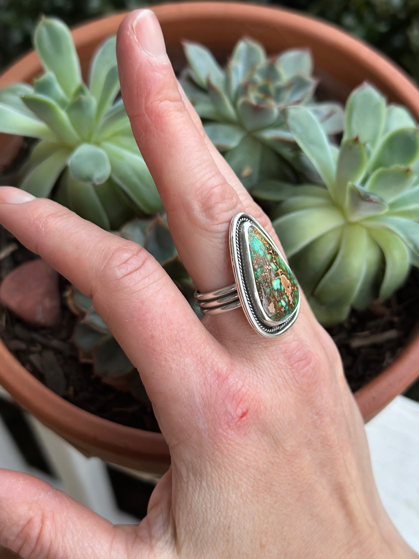 Catalina Turquoise Ring in Green in size 9