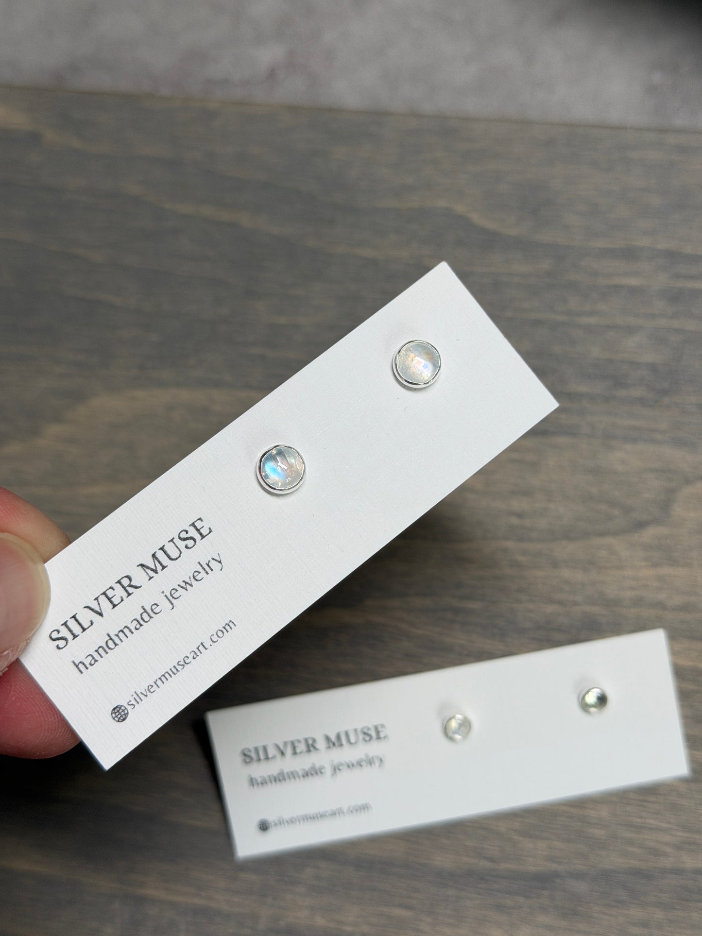 Moonstone Sterling Silver Stud Earrings