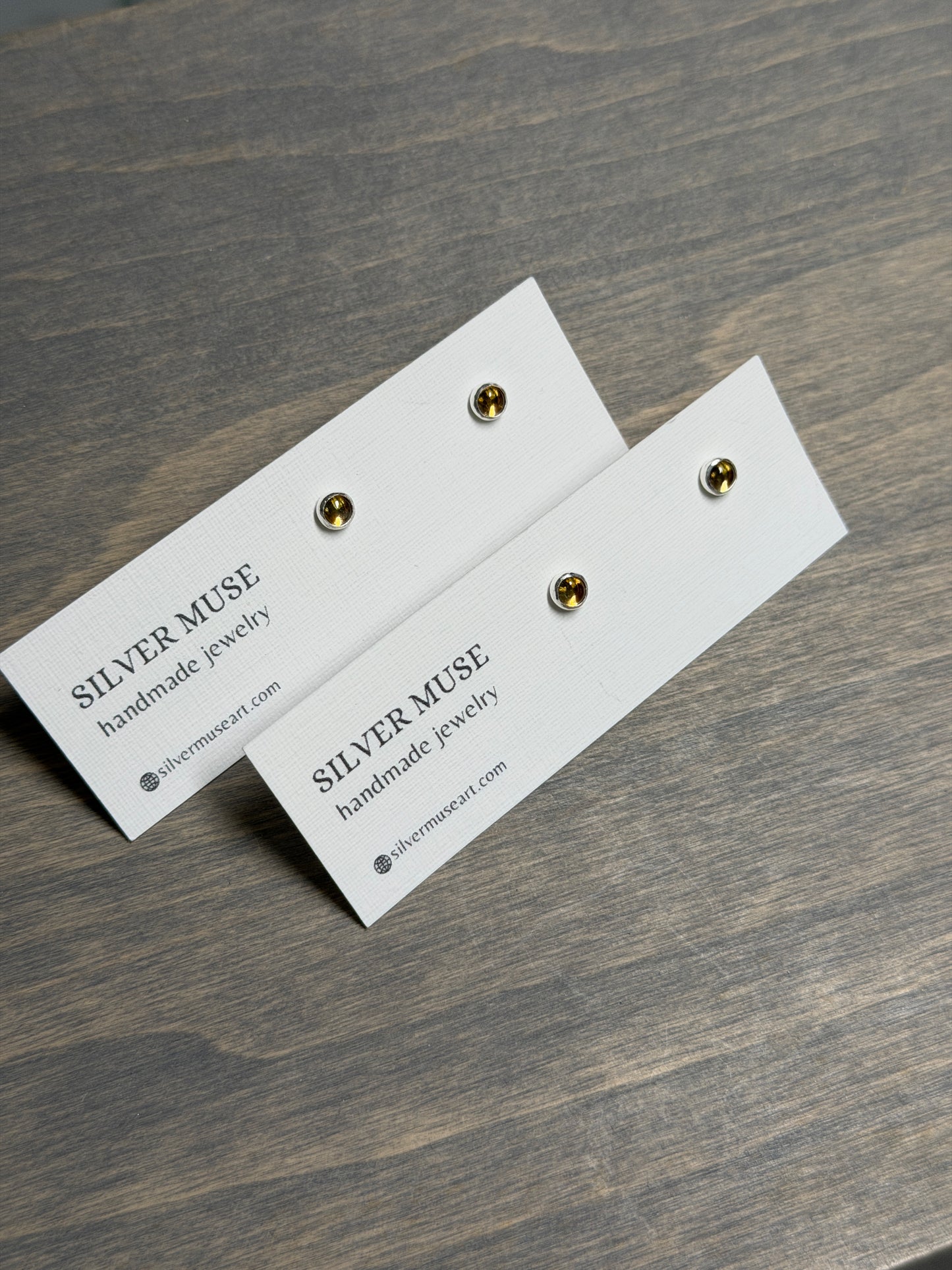 Citrine Sterling Silver Stud Earrings