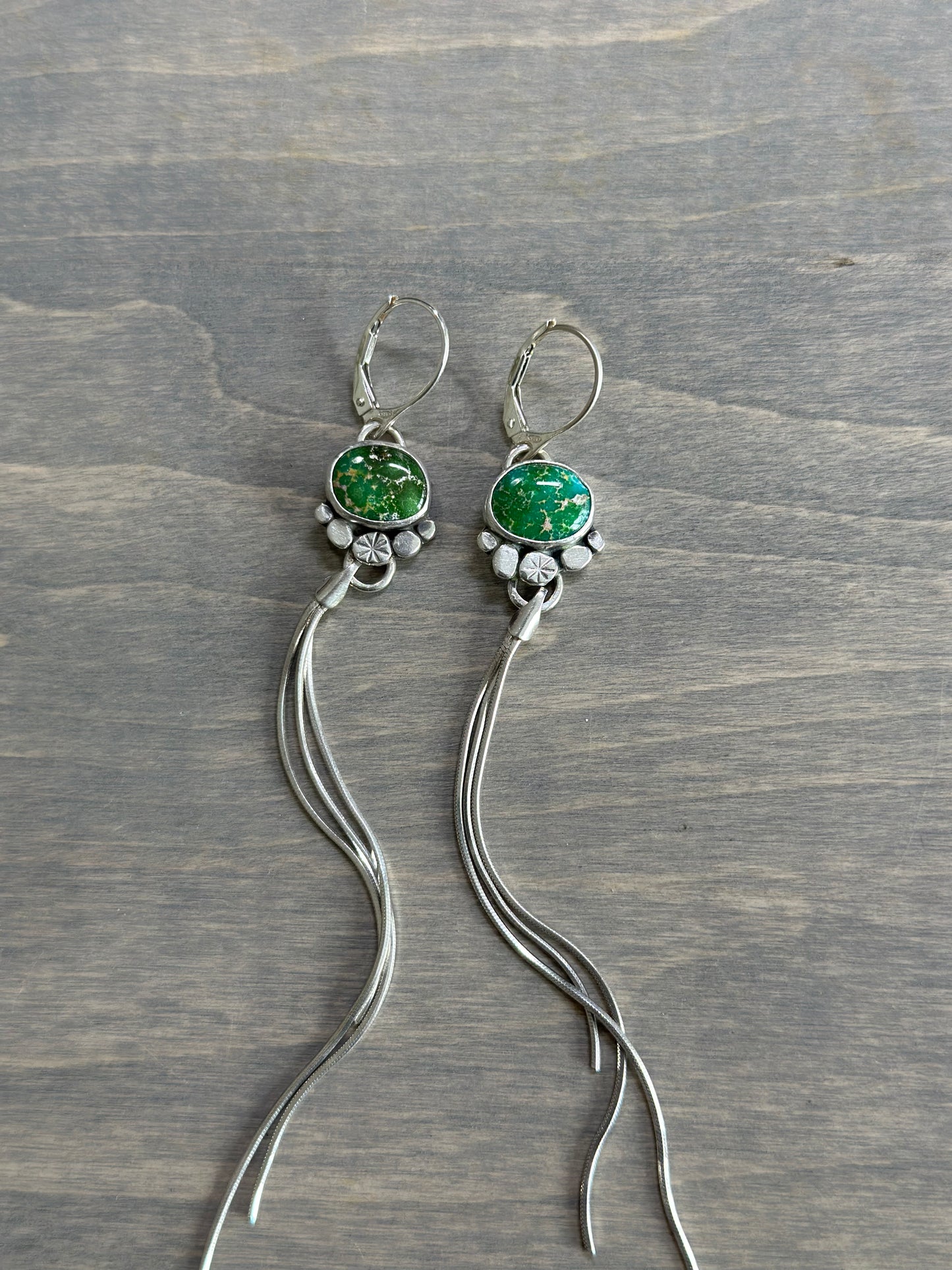 Sonoran Turquoise Fringe Earrings in Green