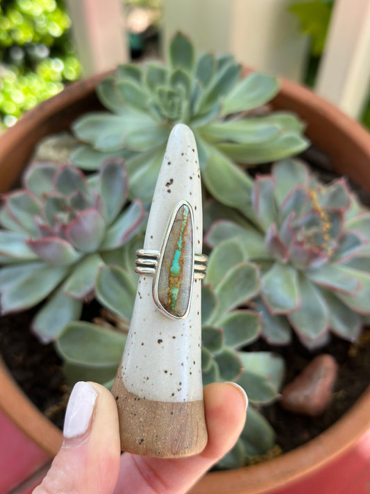 Royston Ribbon Turquoise Ring in size 6.5